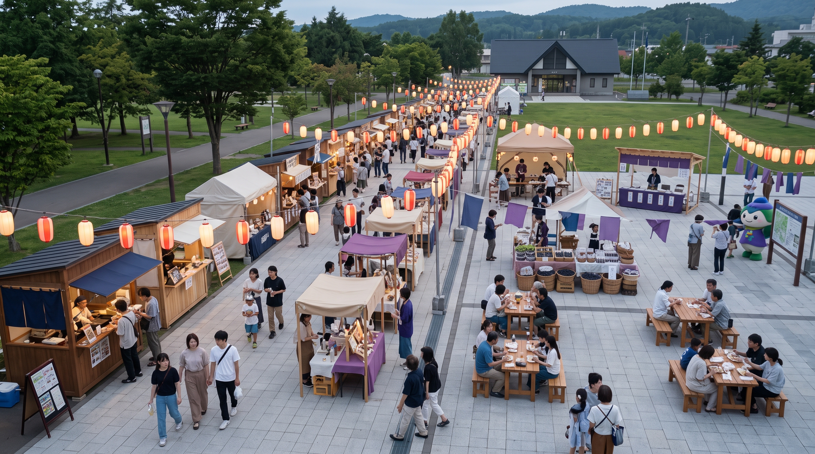 夜山町中央通りの祭り会場
